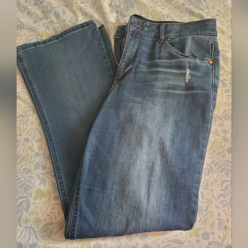 Democracy, Mid Rise Absoltion Women's Blue Jeans, Size 14